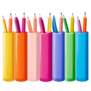 Different Types of Colorful Attractive Pen Holders png