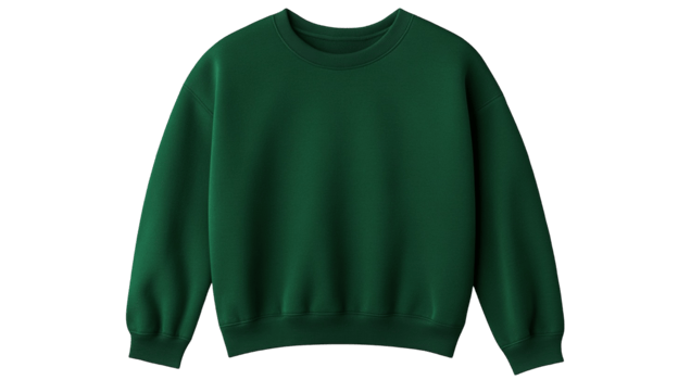 A stylish green sweatshirt laid flat png
