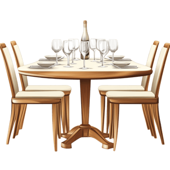 Hand dining room vector clipart on a transparent background png