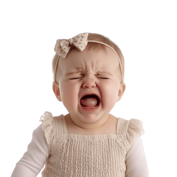 Crying Baby Girl on transparent background png