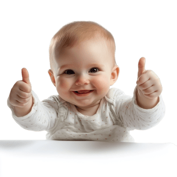 Baby Giving Two Thumbs Up on transparent background png