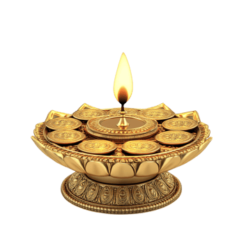 Happy Dhanteras celebration with gold coins on a transparent background png