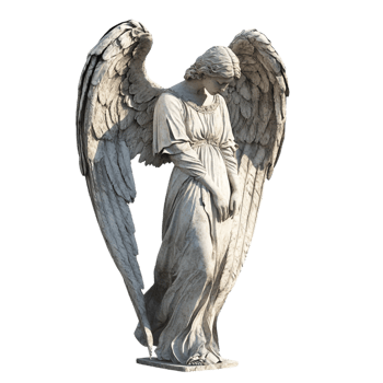 An angel against a transparent background in high resolution png