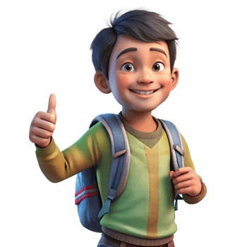 Positive Vibes from Boy with School Bag png