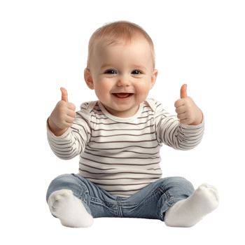 Baby Giving Two Thumbs Up on transparent background png