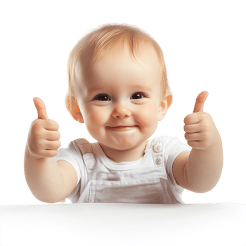 Baby Giving Two Thumbs Up on transparent background png