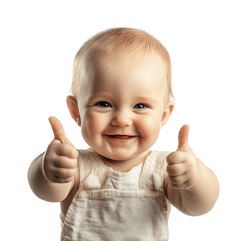 Baby Giving Two Thumbs Up on transparent background png