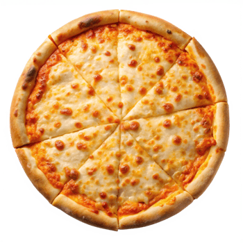 Cheese Pizza Top View isolated on transparent background png