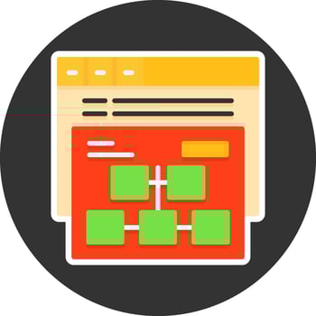 Sitemap Flat Grey Circle Icon Style vector