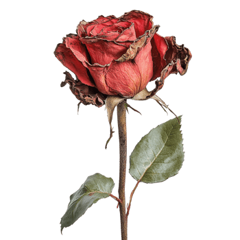 Red rose on transparent background png