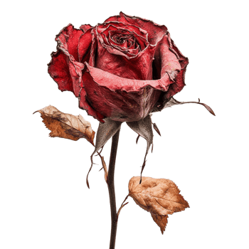 Red rose over a transparent background png