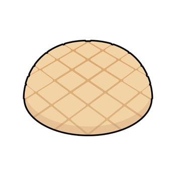 Flat design melon bread icon. vector