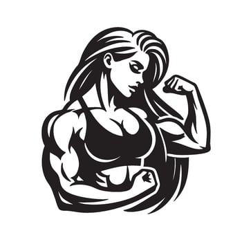 Woman Bodybuilder Logo Design vector