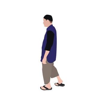 Muslim Man Walking Side View vector