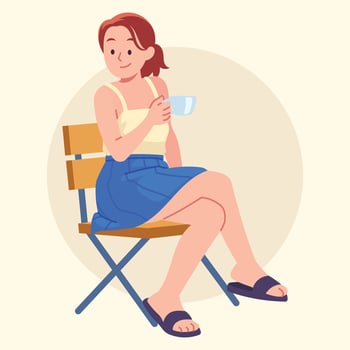 girl sitting people illustration vector