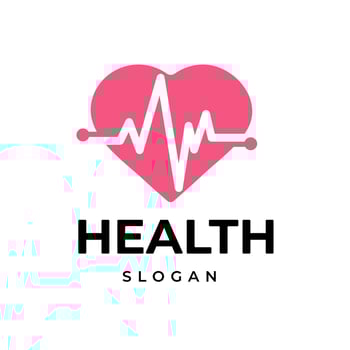 Simple Flat Heartbeat Symbol with Heart Shape Illustration can be used for Medical logo vector