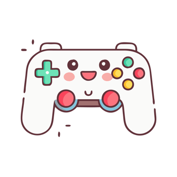 Gaming controller illustration digital art colorful design fun environment cartoon style playful concept png