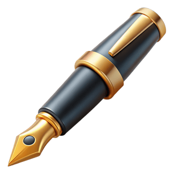 Gold Black Fountain Pen png