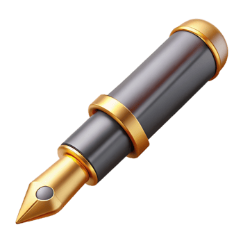 Golden Pen with Black Barrel png