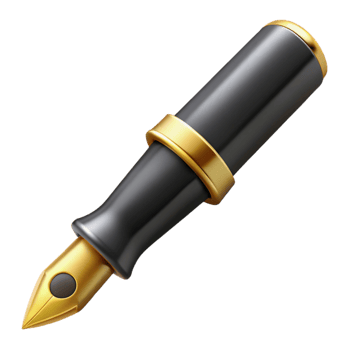Black Gold Fountain Pen Illustration png