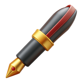 3D Rendered Gold Black Pen png