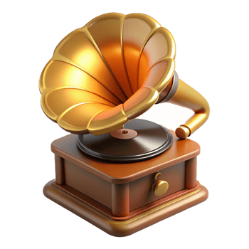 Vintage Phonograph 3D Illustration png