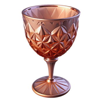 Rose Gold Glassware with Geometric Design png