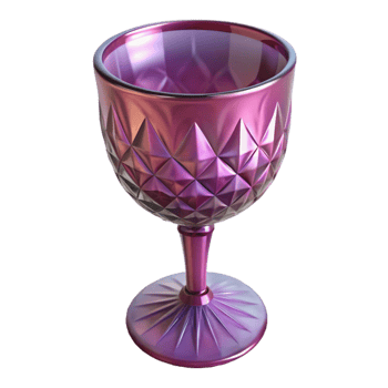 Purple Glass Goblet 3D Render png
