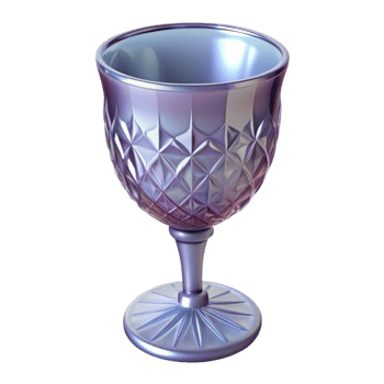 Purple Glass Goblet with Diamond Pattern png