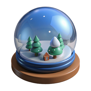 Winter Scene in a Glass Globe png