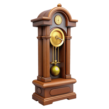Wooden Grandfather Clock 3D Model png