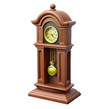 3D Wooden Pendulum Clock Illustration png