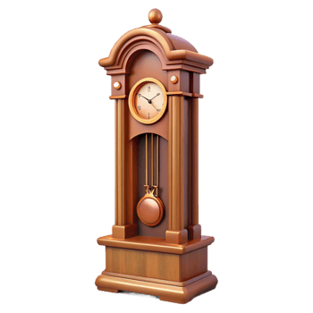 Ornate Wooden Grandfather Clock png