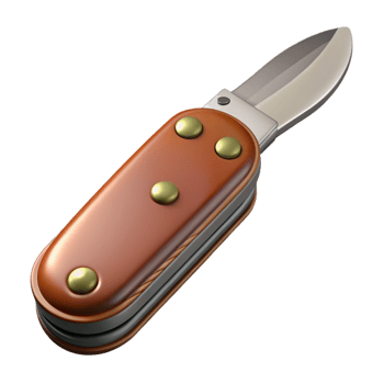 3D Render Brown Pocket Knife Illustration png