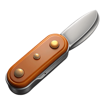 Orange Silver Pocket Knife Illustration png