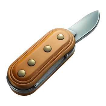 Folding Pocket Knife with Metal Accents png