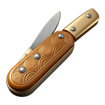 Folding Pocket Knife with Wood Handle png