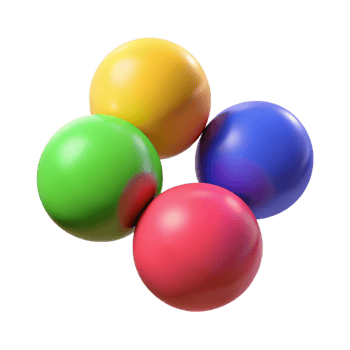 Colorful Spheres 3D Render png