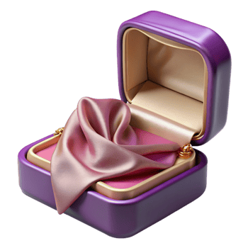 Purple Ring Box with Silk Interior png