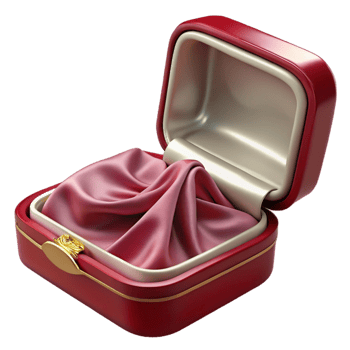 Red Velvet Ring Box 3D Illustration png