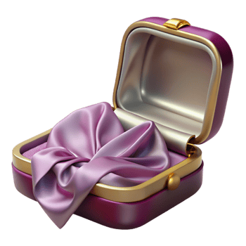Purple Gift Box with Gold Trim png