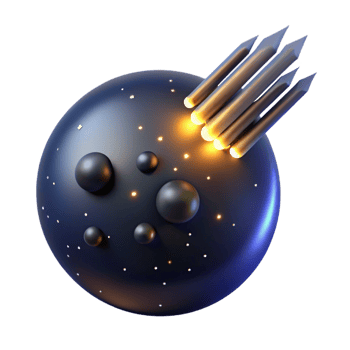 Abstract Space Sphere with Glowing Arrows png