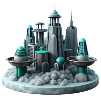 Futuristic Cityscape 3D Illustration png