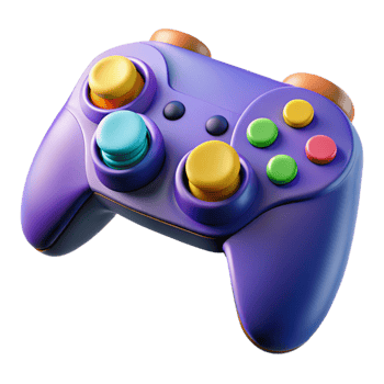 Purple Game Controller 3D Illustration png