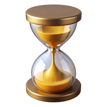 3D Golden Hourglass Illustration png