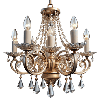 Golden Crystal Chandelier Illustration png