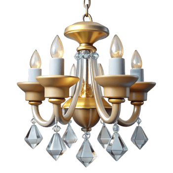 Gold Crystal Chandelier 3D Illustration png