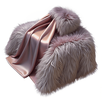 Soft Pink Furry Blanket with Satin png