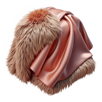 Abstract 3D Fur and Satin Sphere png