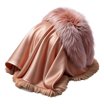 Pink Fur and Satin Drape png
